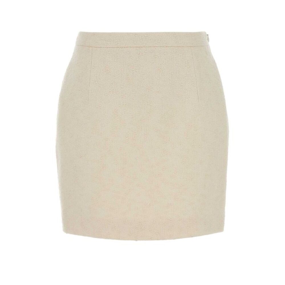 Alessandra Rich Women Cream Tweed Mini Skirt